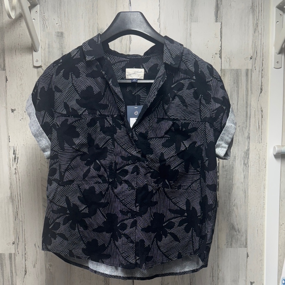 NWT- Women’s Black Floral Shirt